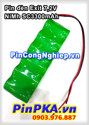 Pin đèn Exit NiMh 7.2V SC3300mAh - Pin PKA - Công Ty TNHH MTV Thương Mại Dịch Vụ Phong Kim Anh